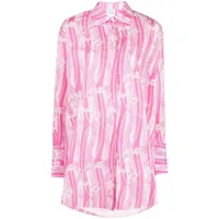 patou robe-chemise courte à imprimé abstrait - rose