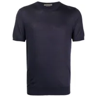 corneliani t-shirt en soie à manches courtes - bleu