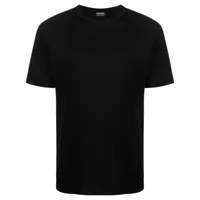 zegna t-shirt en laine à manches courtes - noir