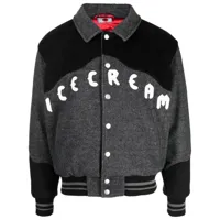 icecream veste teddy à logo brodé - gris