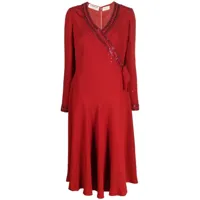a.n.g.e.l.o. vintage cult robe en soie à sequins - rouge