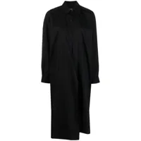 lemaire robe-chemise twisted à manches longues - noir