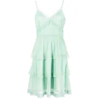 twinset robe courte à volants - vert