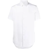 giorgio armani chemise en coton à manches courtes - blanc