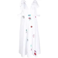 chopova lowena robe mi-longue à détail de patch - blanc