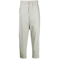 giorgio armani pantalon de jogging en coton à taille élastiquée - gris