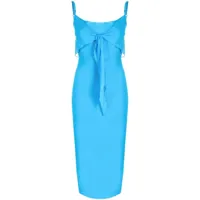 patou robe mi-longue à taille nouée - bleu