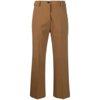 semicouture pantalon ample à coupe courte - marron