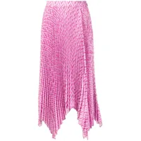 versace robe mi-longue greca à plis - rose