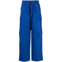 maison kitsuné pantalon de jogging à design imperméable - bleu