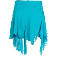versace jupe plissée à design asymétrique - bleu