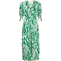 ba&sh robe imprimée therence à taille mi-longue - vert