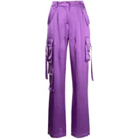 retrofete pantalon droit à poches cargo - violet
