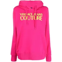 versace jeans couture hoodie à logo imprimé - rose
