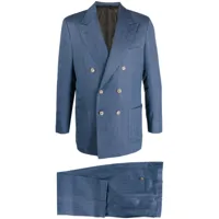 kiton costume à veste à boutonnière croisée - bleu