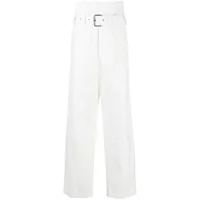 plan c pantalon ample à taille ceinturée - blanc