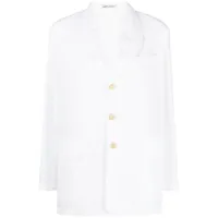 low classic blazer à simple boutonnage - blanc