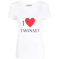 twinset t-shirt en coton à logo - blanc