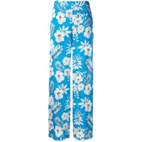 pinko pantalon ample à fleurs - bleu