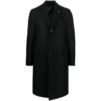 lardini manteau en laine à simple boutonnage - noir