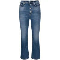 pinko jean slim à coupe courte - bleu