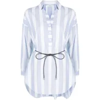 peserico chemise oversize à rayures - bleu