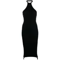 courrèges robe en maille à dos-nu - noir
