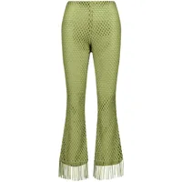 giambattista valli pantalon évasé à design superposé - vert