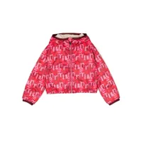 moncler enfant veste matelassée à logo imprimé - rouge