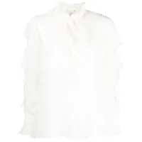 shiatzy chen chemise en soie à effet de transparence - blanc