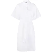 aspesi robe-chemise en coton à manches courtes - blanc