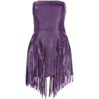 versace robe courte à franges - violet