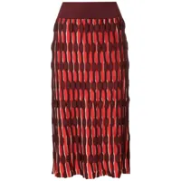 alcaçuz jupe en jacquard à taille haute - rouge