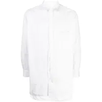 yohji yamamoto chemise en coton à design asymétrique - blanc