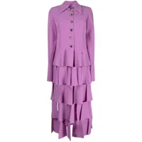 a.w.a.k.e. mode robe longue à volants superposés - violet