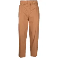 laneus pantalon fuselé en coton stretch - marron