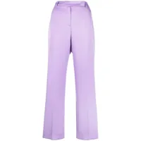 hebe studio pantalon droit à taille haute - violet