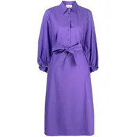 p.a.r.o.s.h. robe-chemise à taille ceinturée - violet
