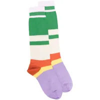 marni chaussettes hautes à rayures - vert