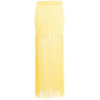 casablanca jupe longue à franges - jaune
