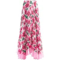 alice + olivia jupe longue plissée à fleurs - rose