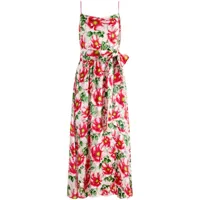 alice + olivia robe mi-longue en soie à fleurs - rose