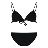 jil sander bikini à logo brodé - noir