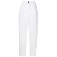 armani exchange pantalon droit à patch logo - blanc