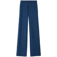 burberry pantalon en cachemire à logo brodé - bleu