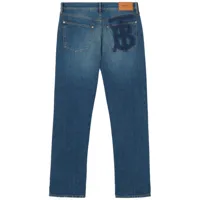 burberry jean droit à logo - bleu