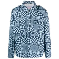 bluemarble chemise en coton à motif géométrique - bleu