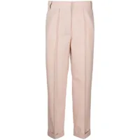 aeron pantalon de tailleur en laine à taille haute - rose
