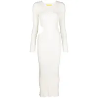 aeron robe longue en maille à design nervuré - blanc