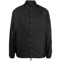 moncler veste imperméable sabik à bande logo - noir